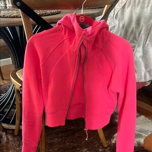 Lululemon Athletica Pink Cropped Hooded Jacket